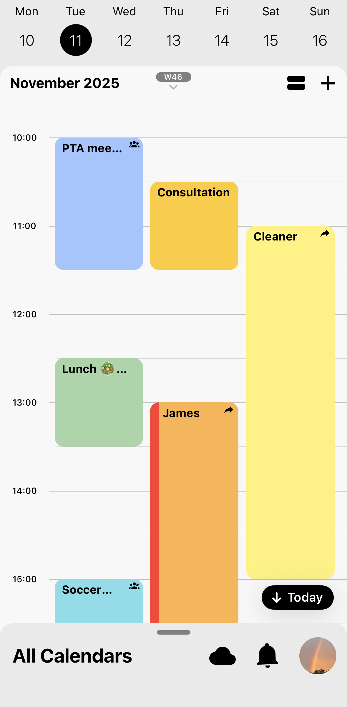 Gesynced family calendar app – calendar view
