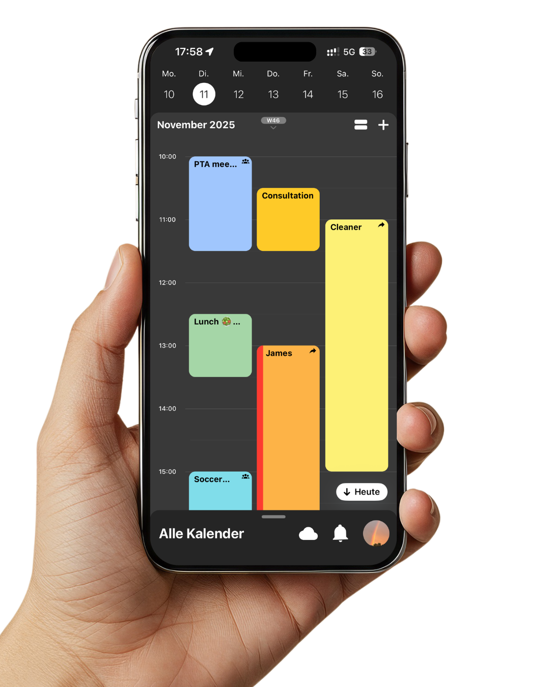 Gesynced family calendar app – calendar view